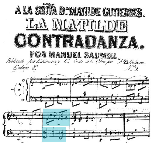 partitura 'La matilde' contradanza di Manuel Saumell